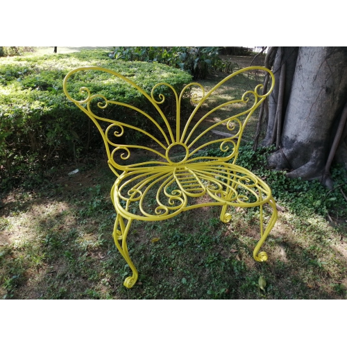 HI-LINE GIFT LTD  Metal Garden Butterfly Chair In Yellow