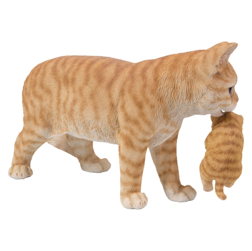 Hi-Line Gift Ltd Mother Cat Carrying Kitten - Orange Tabby