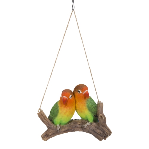 HI-LINE GIFT LTD  Hanging Parrots (Lovebirds) On A Branch