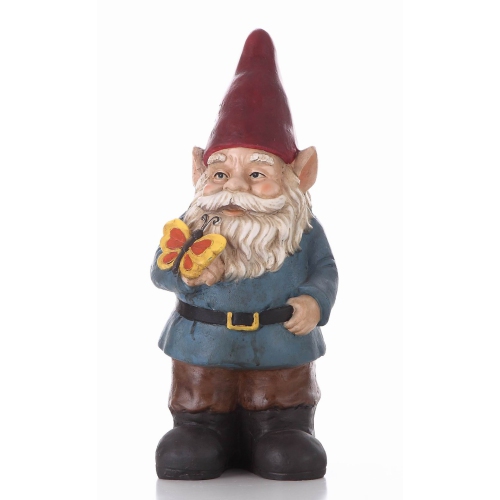Hi-Line Gift Ltd Gnome Holding A Butterfly