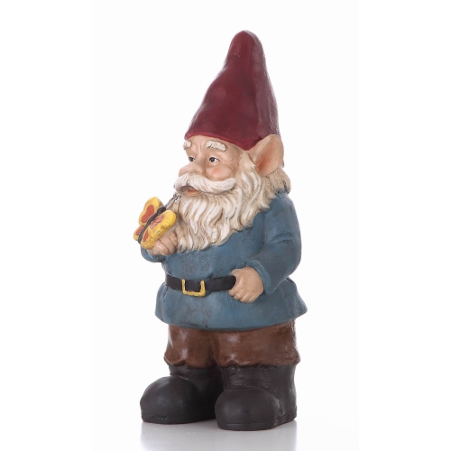 Hi-Line Gift Ltd Gnome Holding A Butterfly
