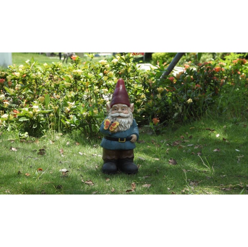 Hi-Line Gift Ltd Gnome Holding A Butterfly