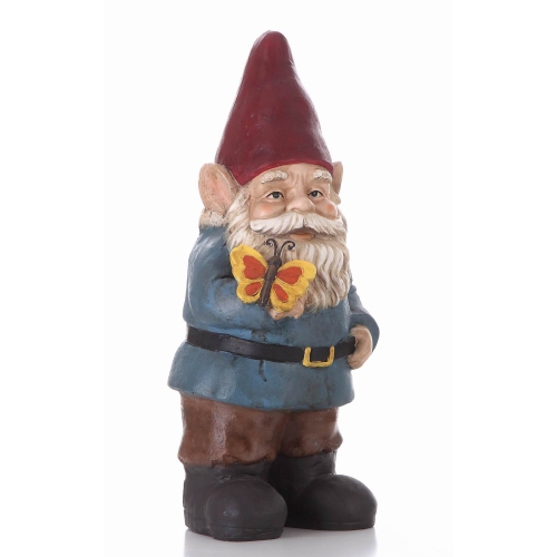 Hi-Line Gift Ltd Gnome Holding A Butterfly