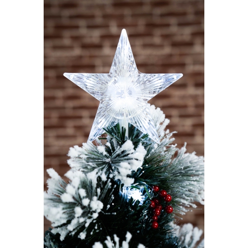 Hi-Line Gift Ltd Christmas Tree Fiber Optic Green with Cones & Berries