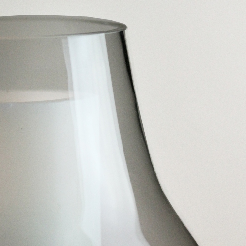 10.25" Transparent Glass Pillar Candle Holder with Wooden Base