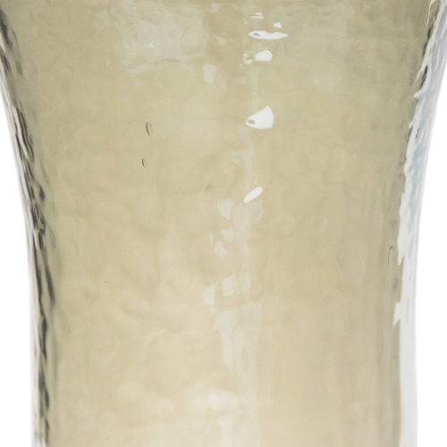 15.5" Decorative Golden Luster Hurricane Pillar Candle Holder with Silver Base