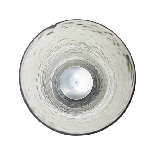 15.5" Decorative Golden Luster Hurricane Pillar Candle Holder with Silver Base