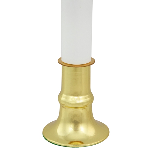 9" White and Gold C7 Light Christmas Candle Lamp with Timer