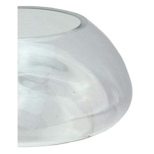 9" Transparent Glass Pillar Candle Holder with Concave Interior