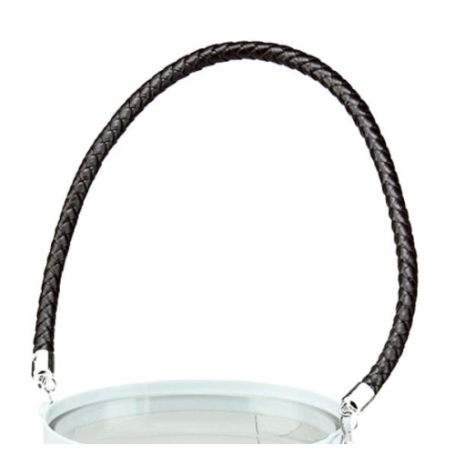 18" Clear Glass Pillar Candle Lantern with White Metal Frame