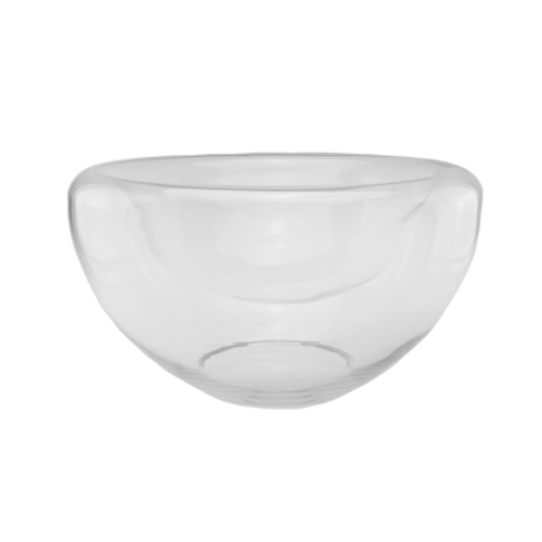 NORTHLIGHT  13" Transparent Glass Pillar Candle Holder With Concave Interior