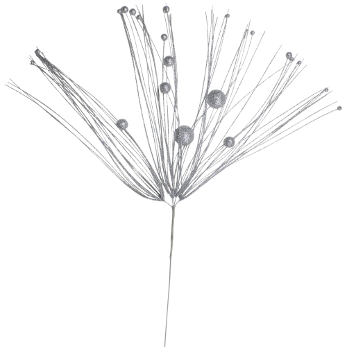 NORTHLIGHT  43" Glittered Long Christmas Pick Decoration In Silver