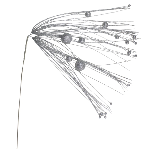 43" Silver Glittered Long Christmas Pick Decoration