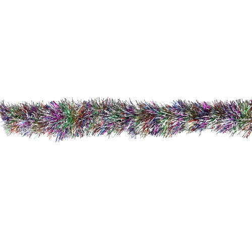 50' x 3" Silver Tinsel Rainbow Artificial Christmas Garland - Unlit