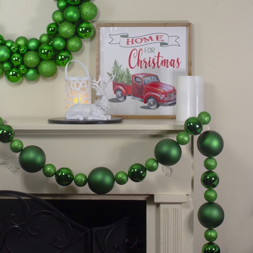 6' Green Shatterproof Ball Artificial Christmas Garland - Unlit