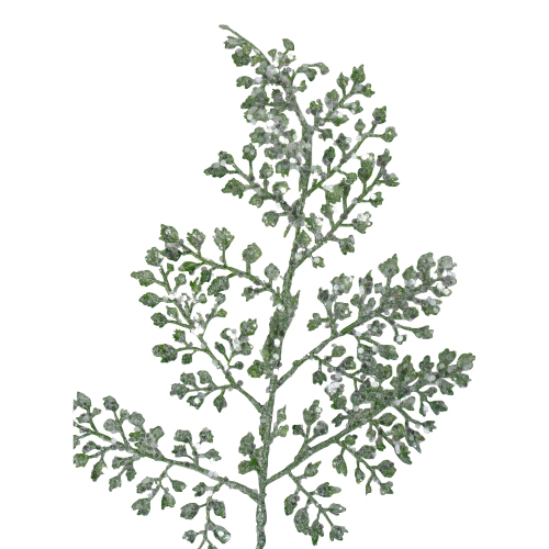 18" Green Glittered Leaves Artificial Christmas Spray