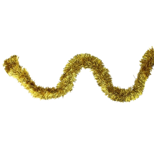 50' x 4" Shiny Gold Traditional Christmas Foil Tinsel Garland - Unlit