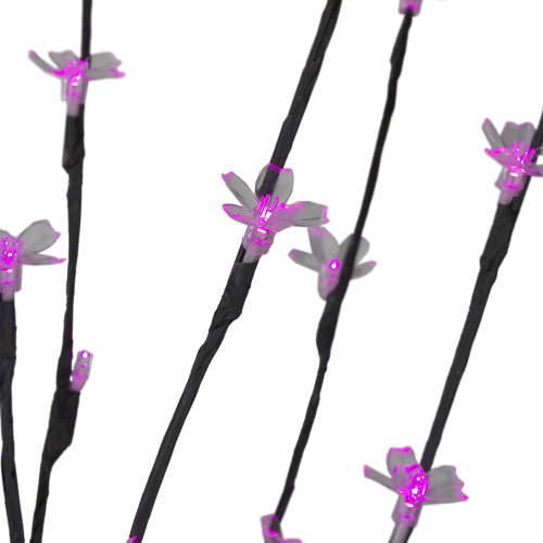 Set of 3 Pre-Lit Cherry Blossom Artificial Tree Branches, 72 Pink LED Lights