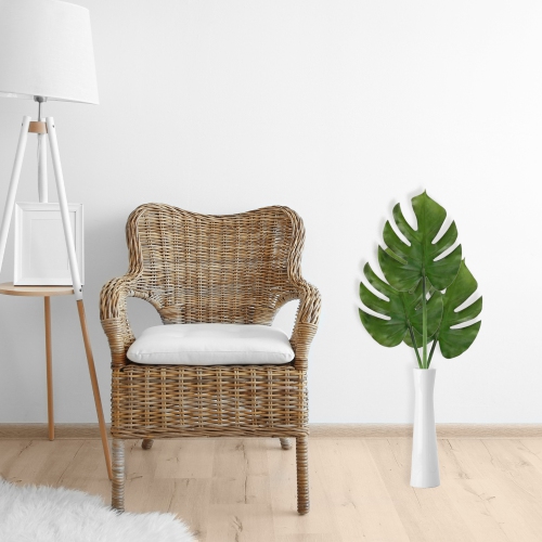 27" Green Artificial Split-Leaf Philodendron Inspired Floral Spray