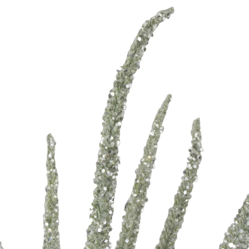 25" White Glittered Artificial Foxtail Christmas Spray