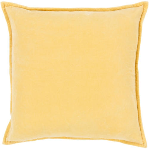 DIVA AT HOME  22" Calma Semplicita Golden Decorative Square Throw Pillow In Yellow