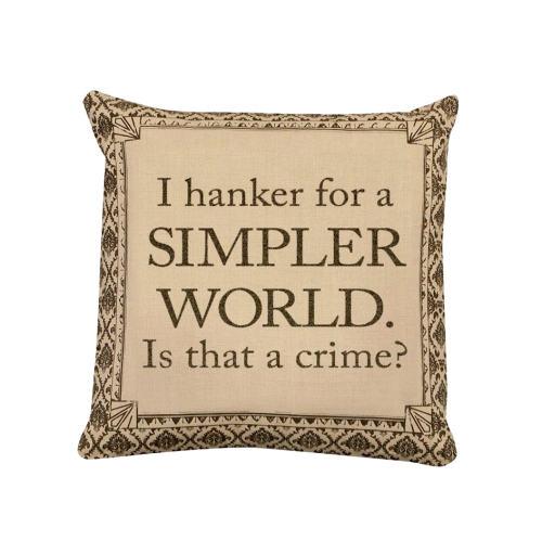 Coussin décoratif carré en damas anglais « simple World » Downton Abbey Life, 18 po