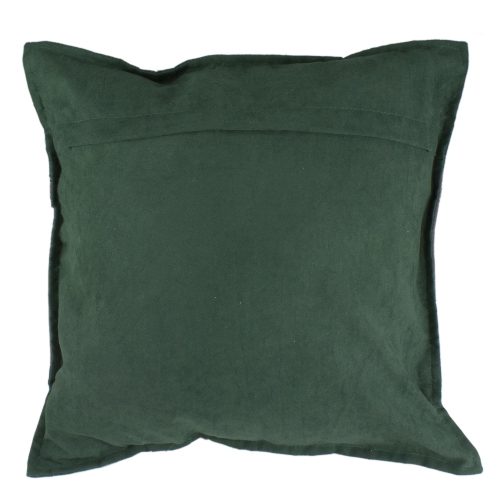 Coussin décoratif « Noel » en suède vert et brun, 18 po