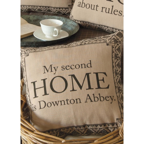 18" Downton Abbey Life "Second Home" British Decorative Damask Square Throw Pillow