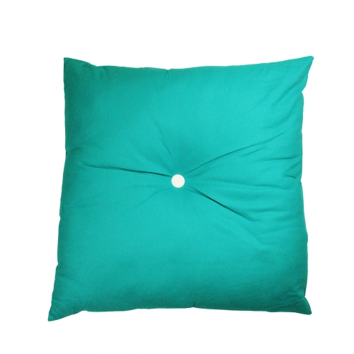 KAEMINGK  30" Urban Life Over-Sized Solid Turquoise And White Tufted Decorative Floor Throw Pillow In Blue