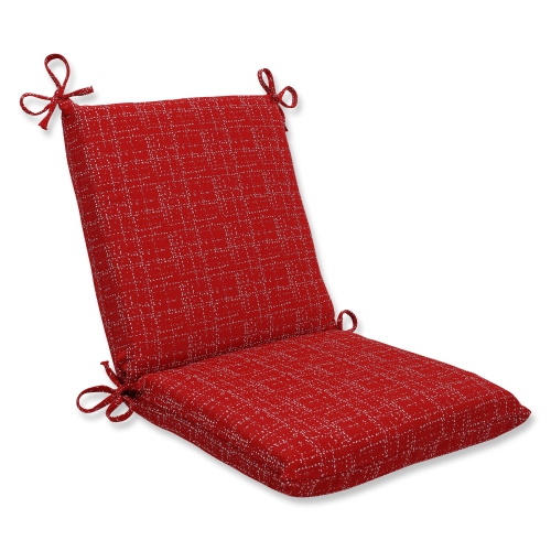 36.5" Red Dashed Lines Outdoor Patio Squared Chair Cushion