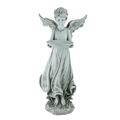 17.75" Joseph's Studio Inspirational Angel Decorative Outdoor Bird Feeder Garden Statue