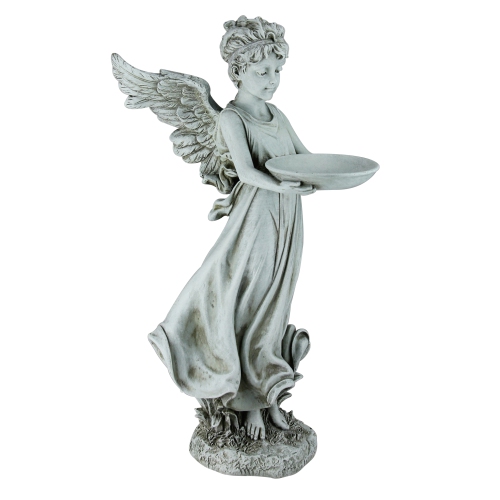 17.75" Joseph's Studio Inspirational Angel Decorative Outdoor Bird Feeder Garden Statue