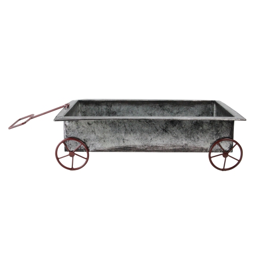 16.25" Gray Iron Wagon Display Piece