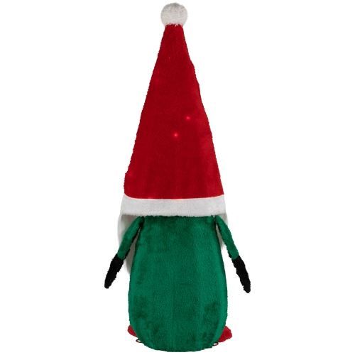 Lighted Red and Green Christmas Gnome Yard Decoration, 35-inch