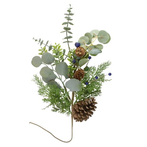 NORTHLIGHT  32" Blueberry Eucalyptus Pine Artificial Christmas Spray