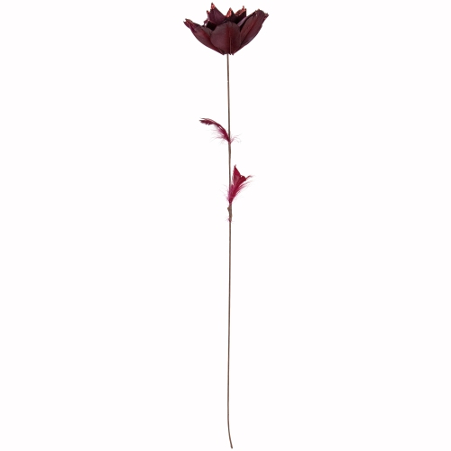 20.75" Deep Red Feather Peony Artificial Christmas Floral Pick
