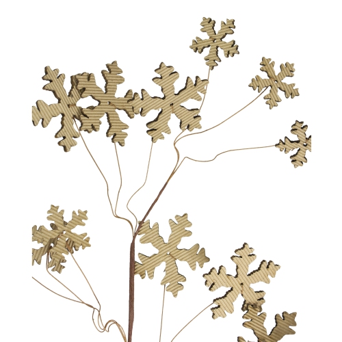 28" Brown Tree Shaped Cut Out Snowflake Artificial Christmas Spray