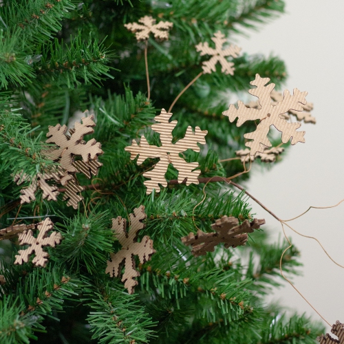 28" Brown Tree Shaped Cut Out Snowflake Artificial Christmas Spray