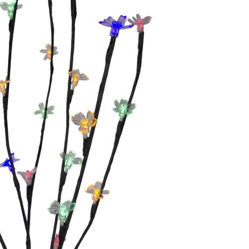 Set of 3 Pre-Lit Cherry Blossom Artificial Tree Branches, 72 Multi LED Lights