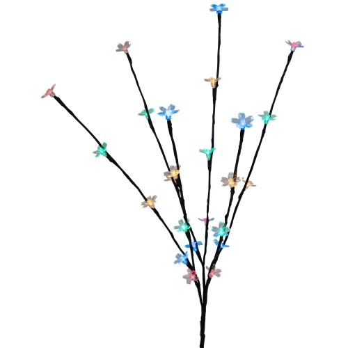 Set of 3 Pre-Lit Cherry Blossom Artificial Tree Branches, 72 Multi LED Lights