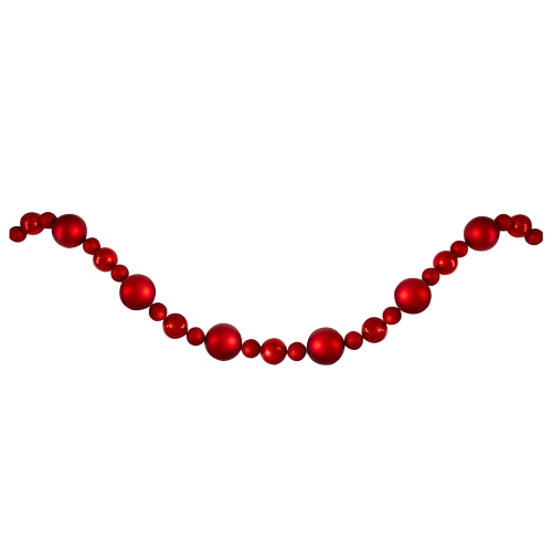 NORTHLIGHT  6' Shatterproof Ball Artificial Christmas Garland - Unlit In Red 