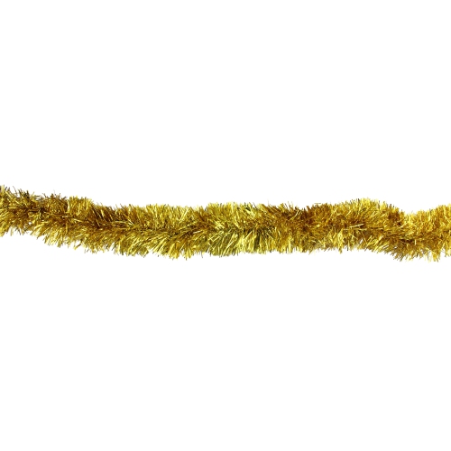 50' Traditional Deep Gold 8 Ply Christmas Foil Tinsel Garland - Unlit