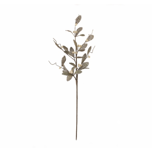 30" Brown Glittered Artificial Mistletoe Floral Christmas Spray