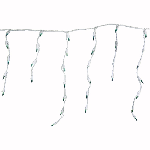 NORTHLIGHT  100 Count Teal Mini Icicle Christmas Lights, 3.5 Ft Wire In White