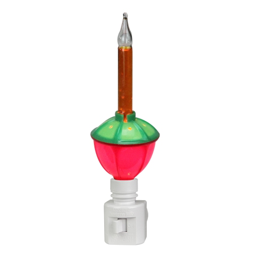 NORTHLIGHT  6.5" And Green Christmas Bubble Plug-In Night Light In Red