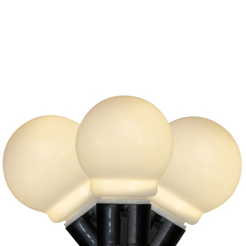 KURT ADLER  10 Warm Glass Led Christmas Lights - 15 Ft Black Wire In White