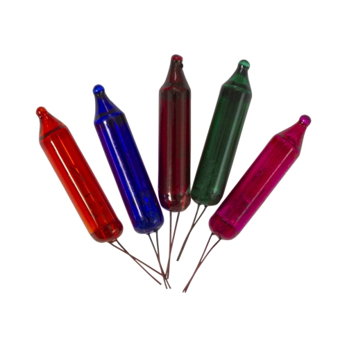 Pack of 5 Multi-Color Mini Christmas Replacement Bulbs, 2.5 Volts