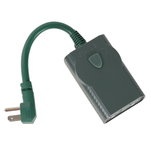 Stanley 2Outlet Outdoor Remote Control Twin 15A Timer with Photocell