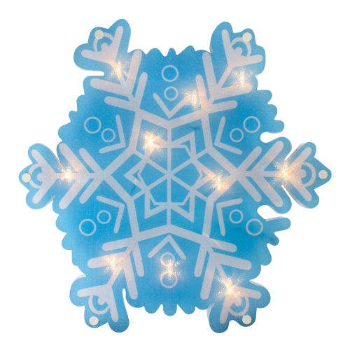 11.75" Lighted Blue and White Snowflake Christmas Window Silhouette