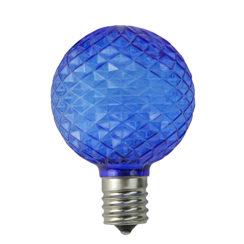 NORTHLIGHT  Pack Of 25 Faceted Led G50 Christmas Replacement Bulbs In Blue